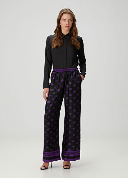 Siyah İpek Pantolon