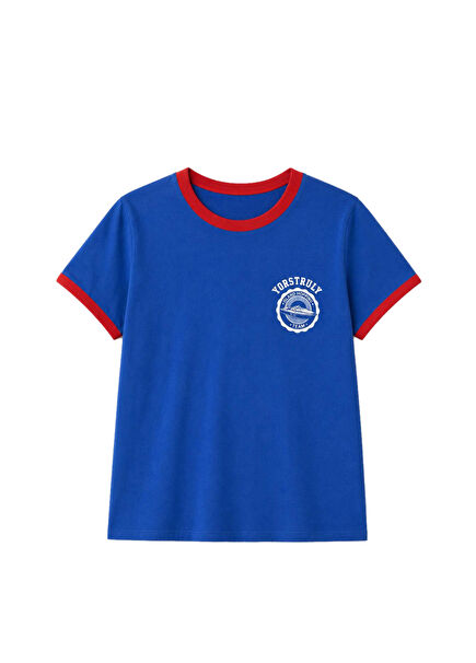 Island Team Aegean Blue Basic Kısa Kollu Kadın T-shirt