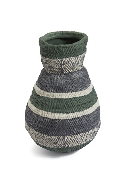 Organic White Green Vase