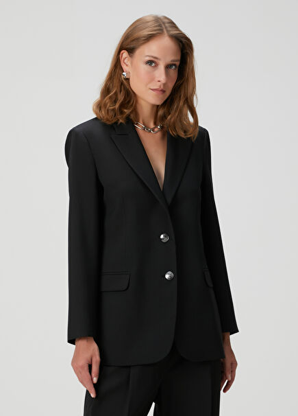 Black Wool Blend Jacket