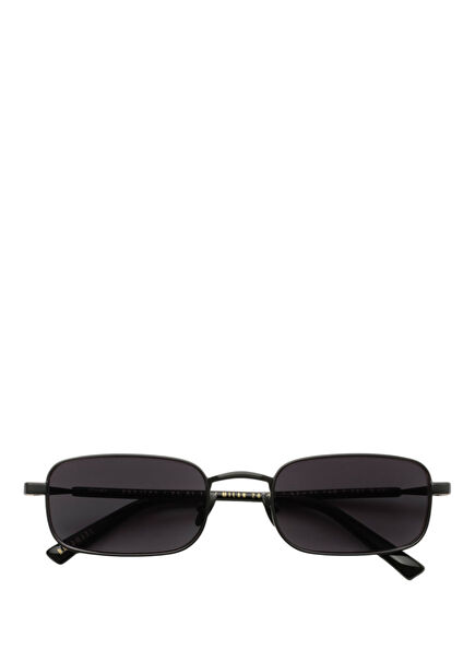 Edara Matte Black Metal Unisex Sunglasses