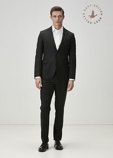 Drop 6 Black Classic Fine Wool Suit