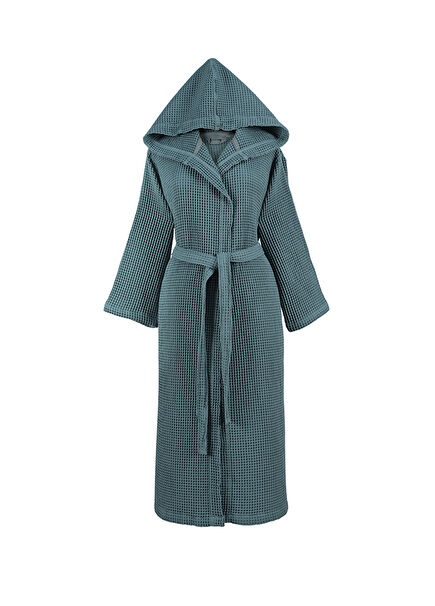 Lento Ocean Cotton Waffle Textured Unisex Bathrobe