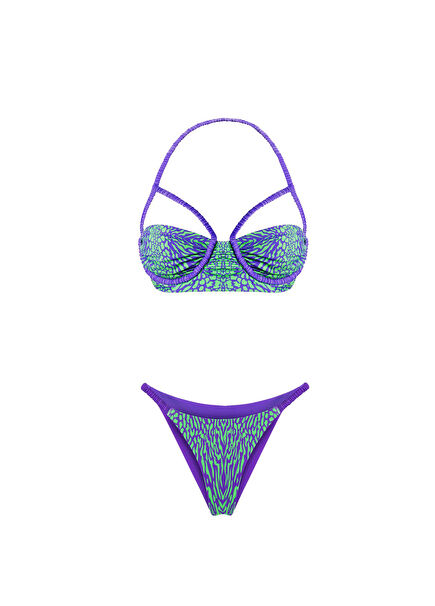 Amazon Bandeau Desenli Kadın Bikini Takımı