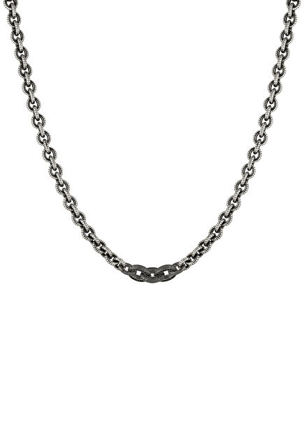 Legend Black Diamond Chain 925 Sterling Silver Men's Necklace