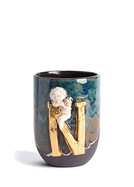 Angel N Harfli Antik Seramik Kupa