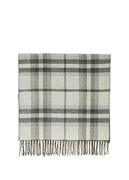 Grey Plaid Pattern Logo Jacquard Women's Scarf