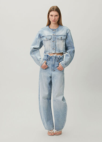 Hi Barrel Blue Jeans