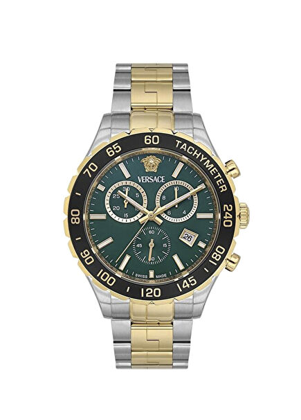 VRSCVEPCA0524 Gold Color Metallic Grey Steel Men's Wristwatch