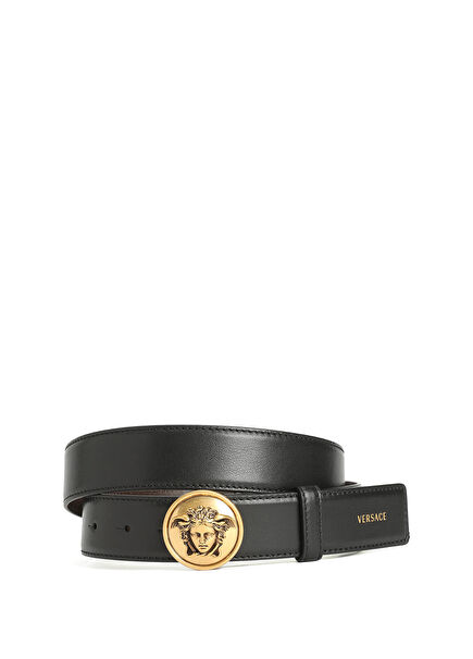 Medusa Black Men's Leather Belt