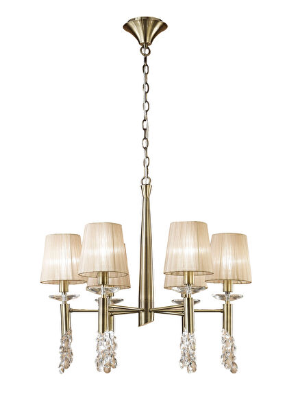 Tiffany Bronz 6 Kollu Metal Avize