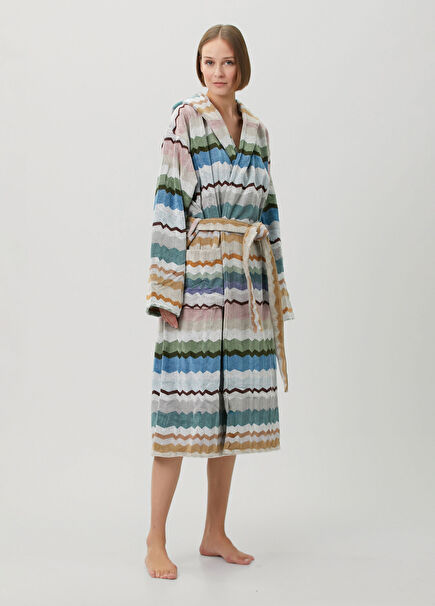 Eva Hooded Patterned Bathrobe