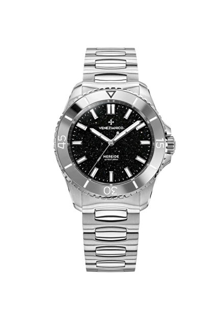 3121550C Nereide Avventurina Nera Kurmalı Otomatik Gri Çelik Erkek Kol Saati
