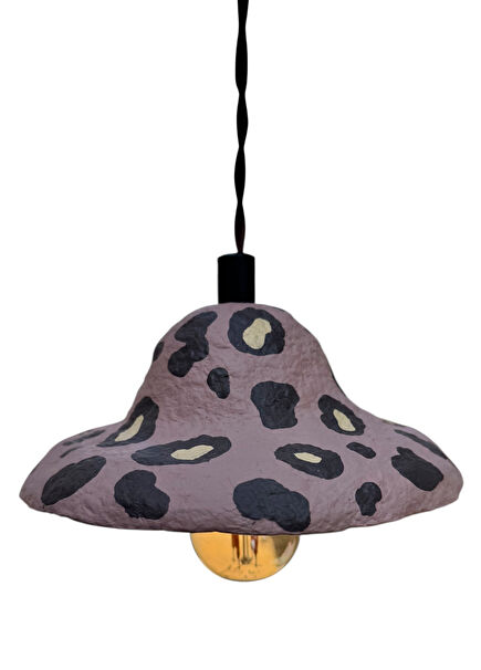 Mocha Dalmatian Patterned Brown Pendant Chandelier