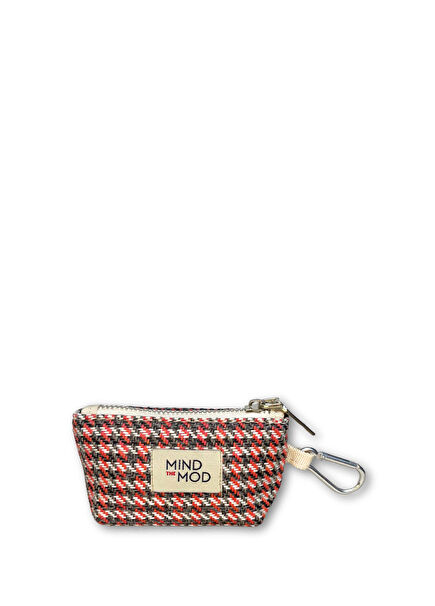 Hound's Tooth Red Pouch Bag