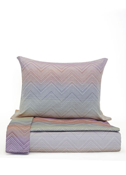 Multicolored Zigzag Patterned Duvet Cover Set