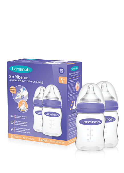 NaturalWave® Bottle Teat 1 Month + 2 Bottles 160 ml
