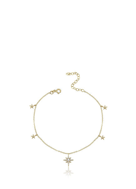 Kuzey Yıldızı Figürlü 14 Ayar Altın Kadın Halhal