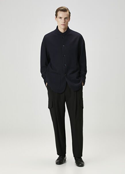 Lacivert Yün Kargo Pantolon