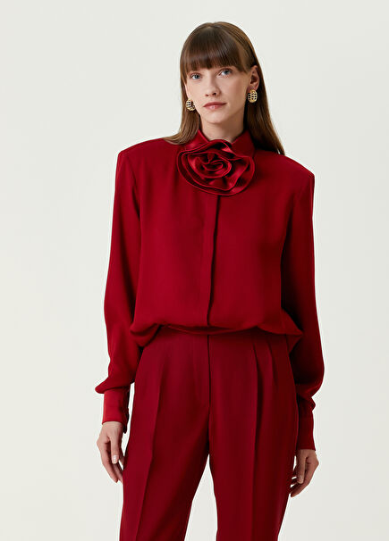 Red Crepe Women's Shirt