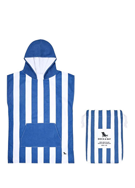 Whitsunday Blue M UV Protection Unisex Kids Poncho