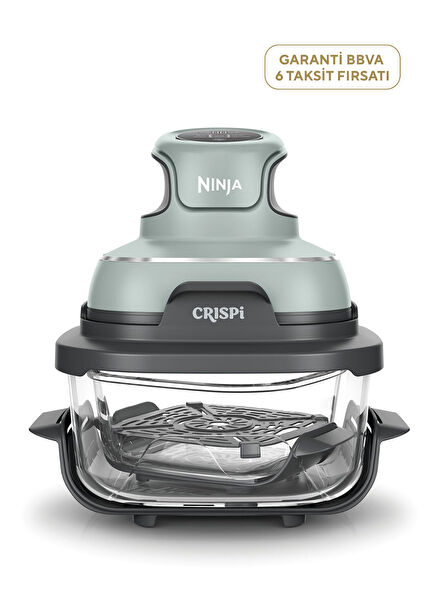 CRISPi 4-in-1 Sage Green Portable Glass Bowl Cooking System