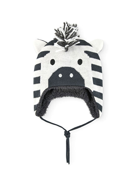 Grey White Unisex Kids Beanie