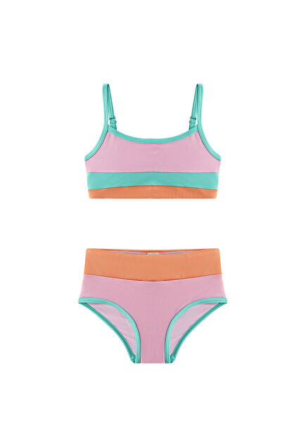 Rio Mor Turuncu Yeşil Kız Çocuk Bikini Takımı