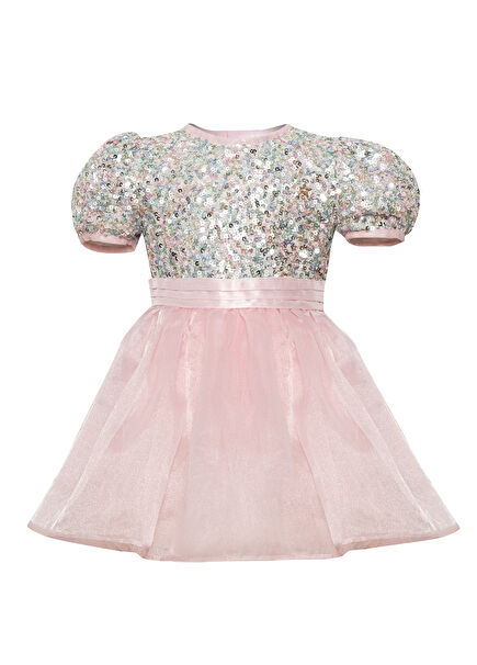 Constance Pink Girls Sequined Dress