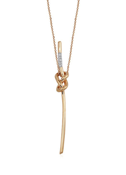 Knots of Love 14K Gold Women's Diamond Necklace