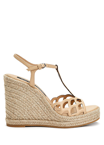 Beige Women's Leather Sandals