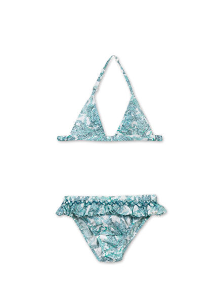 Desenli Koton Kız Çocuk Bikini Takımı