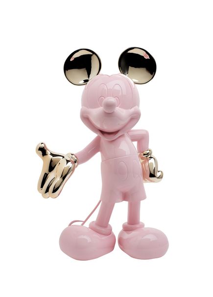 Mickey Welcome Pink Gold Statue