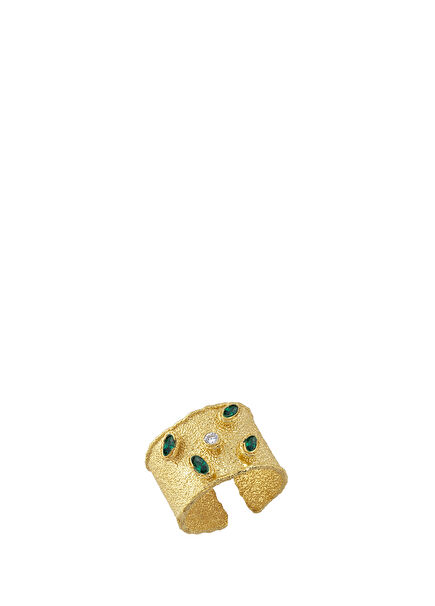 Cesare 24 Ayar Altın Kaplama Swarovski Taş Kadın Yüzük