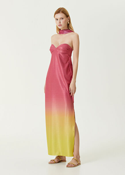 Athena Pink Yellow Gradient Maxi Dress