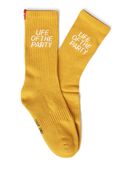 Life Of The Party Hardal Organik Pamuk Erkek Spor Çorap
