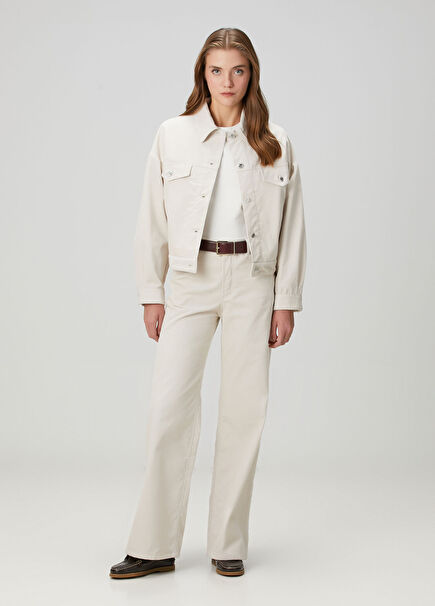 Elizabeth Kırık Beyaz Jean Pantolon