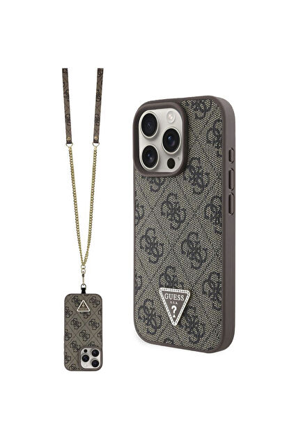 Strass 4G Desenli Vücut Askılı iPhone 16 Pro Max Uyumlu Telefon Kılıfı