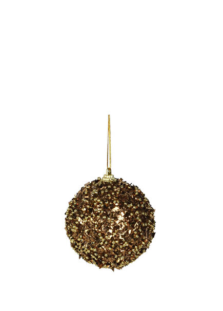 Kahverengi Kırçıllı Top Yılbaşı Ağacı Süsü 