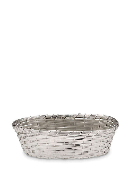 Silver Oval Knitted Basket