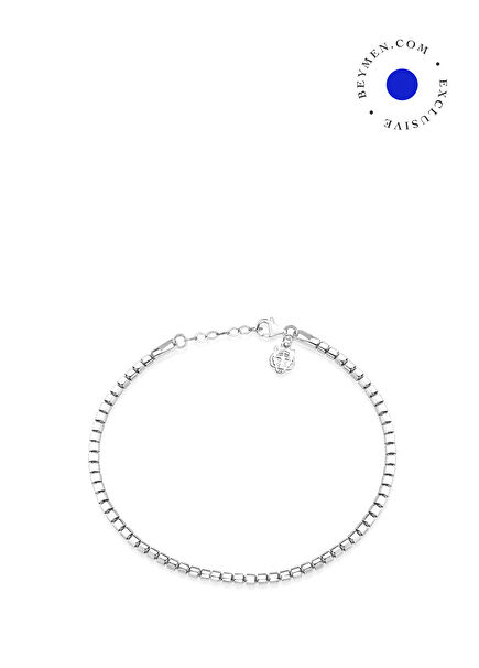 Tiger Charm Storm White Gold Plated 925 Sterling Silver Men's Bracelet