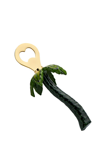 Palmiye Figürlü Yeşil Çelik Açacak