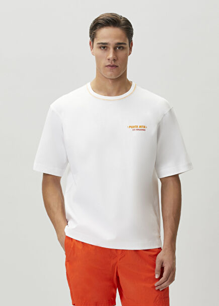 Beyaz Baskılı T-shirt
