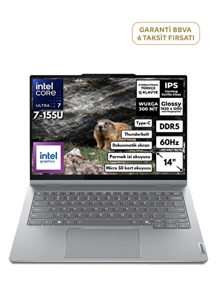 ThinkBook 14 2in1 G4 IML Ultra 7 155U 16GB 512GB SSD 14" WUXGA IPS Freedos Laptop 21MX002VTR