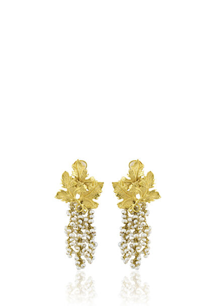 Adile Pearl 24 Ayar Altın Kaplama Barok İncili Kadın Küpe