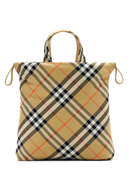 Drawstring Beige Unisex Kids Handbag