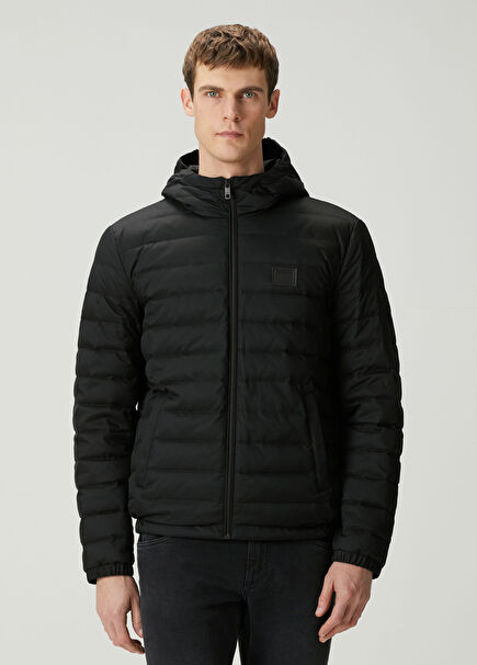 Black Hooded Puff Coat