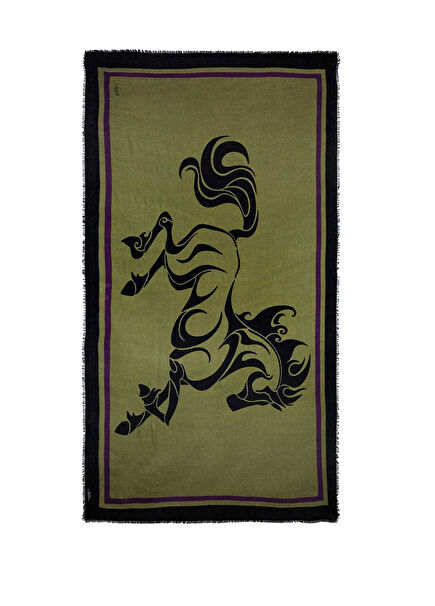 Haki Erkek Kaşmir Şal