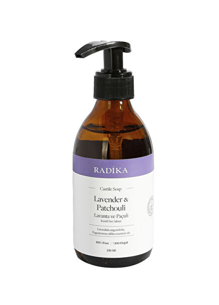 Patchouli and Lavender Glass Bottle Castile Soap 250 ml