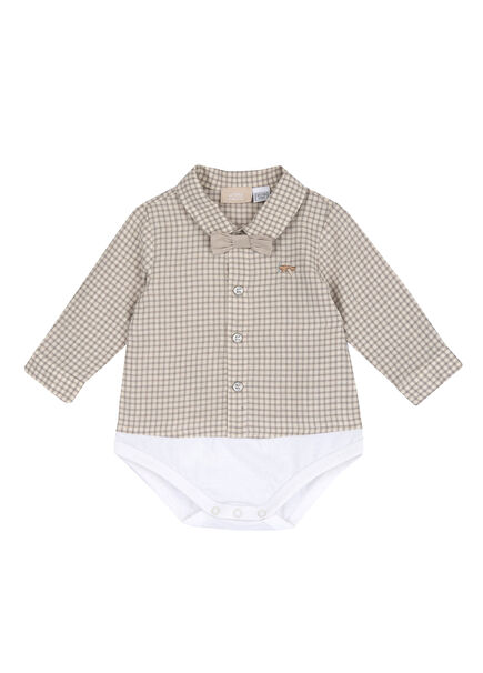 Cream Color Long Sleeve Baby Boy Body Shirt